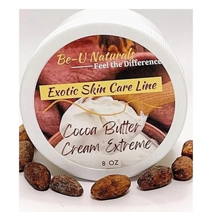 Exotic Cocoa Butter Cream Extreme (8oz), Evens Complexion, Brightens Skin, Intense Moisturizer, All Natural and Organic, Sensitive Skin
