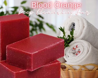 Blood Orange Citrus Soap: Organic Essential Oils, Skin Brightening (4oz)