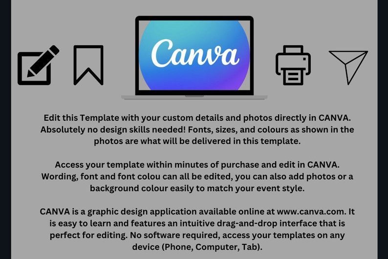 Gift Card Instant Download Template, Electronic Gift Card,, Electronic