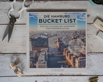 memoriecation® Hamburg Bucket List - Votre guide de voyage de Hambourg avec carnet de voyage à concevoir vous-même - Cadeau parfait de Hambourg - Couverture rigide