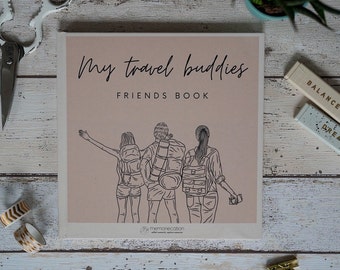 Livre d'amis de voyage pour adultes - Votre livre d'amis de haute qualité pour voyager avec des défis de voyage - Le cadeau de voyage parfait