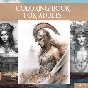 Coloring Book, Alluring Portrait, Coloring Book for Adults and Kids, 25  Pages, Grayscale Illustration Printed High Quality Paper Hard 