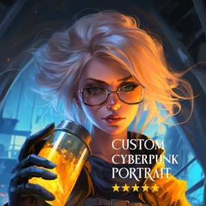 Personnage cyberpunk personnalisé, Commande personnage, Commande personnage cyberpunk, Portrait personnalisé, Conception de portrait, Avatar