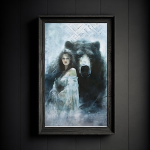 Bear Art Print, Viking Goddess Art Print, Norse Mythology Art, Ursine Wall Art, Berserker Art, Part of SET.