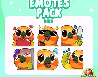 BIRD EMOTES packx6 | Twitch | Discord | Youtube | Streaming | Cute Rabbit Emoji Emoticon Pack