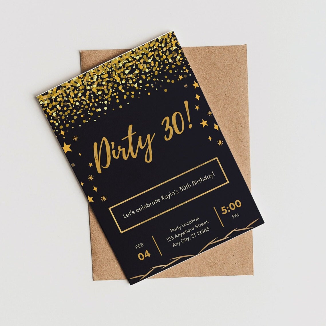 CANVA Dirty 30 Birthday Party Invitation Template 30th Birthday Adult Birthday Party Invitations 30th Invitations Dirty