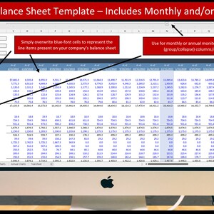 Modèle Excel de bilan de petite entreprise, tableau de bord financier (téléchargement numérique)