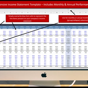 Modèle Excel de compte de résultat des petites entreprises, suivi des pertes et profits (téléchargement numérique)