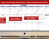 2026 Excel Calendar, Any Year Calendar, Editable Task Manager, Automated Excel Spreadsheet, Google Sheets Compatible, Organizing Spreadsheet
