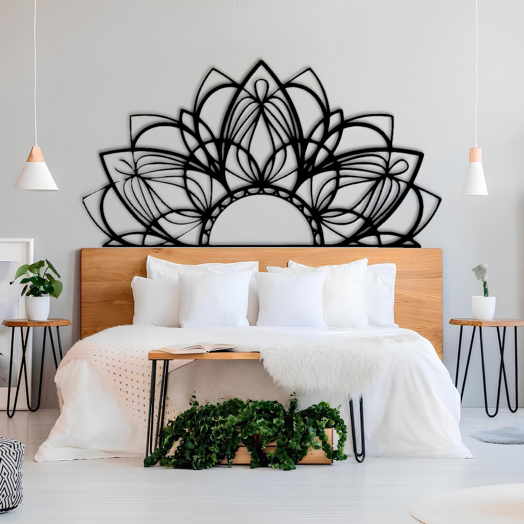 Vintage Metal Headboard Bed Headboards Morocco Patterns Wall Etsy