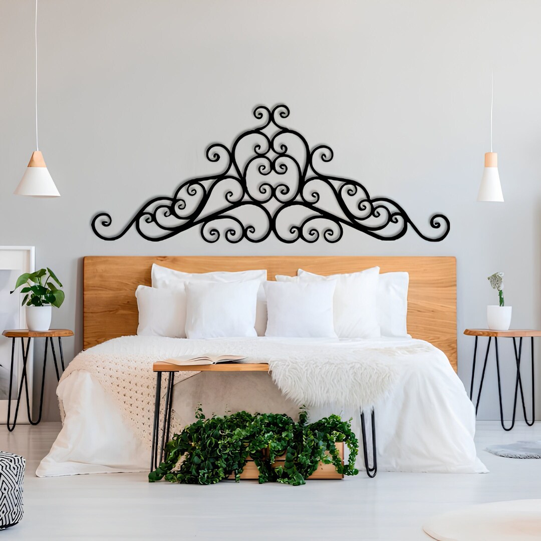 Mandala Pattern Bed Headboards, Vintage Bed Head, Above Bed, Queen Size