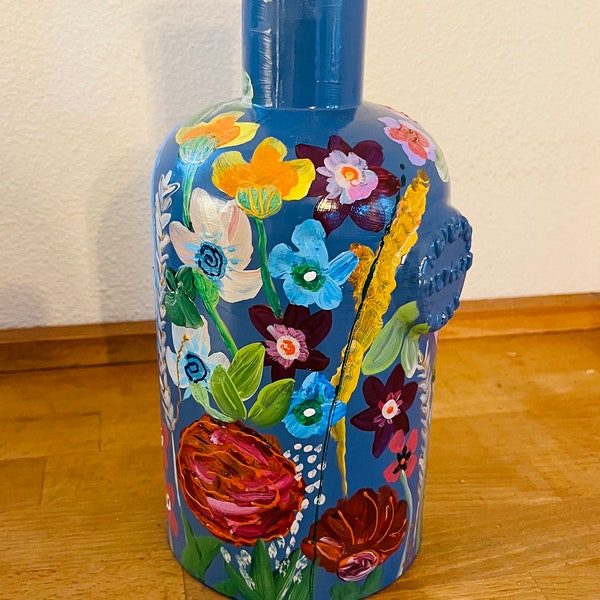 Painted Glass Vase Etsy New Zealand