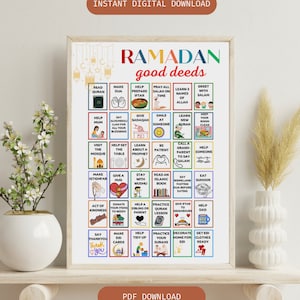 Ramadan Good Deeds-kalender I Ramadan Daily 30 Dads I Kids Instant Digitale Download | Ramadan Mubarak | Ramadan Kareem-activiteiten