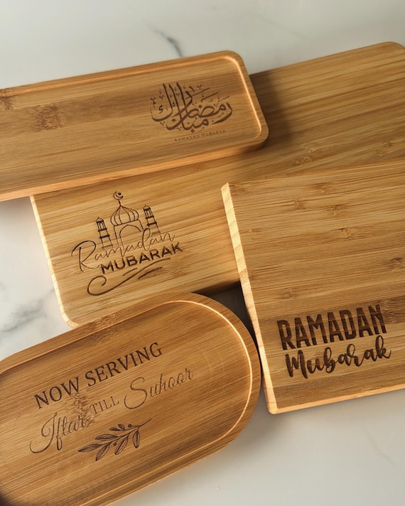 Ramadan Board Bamboo | Engraved Ramadan chopping board | Kitchen board | Ramadan Tray