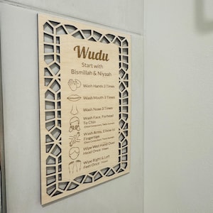 Wudu-kaart voor kinderen| Shia Wudu-diagram | Wudu voor gebed | Salah | Wudhu-stappen | Ramadan-decoratie: