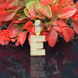 Pingente de letra de diamante banhado a ouro 14K, pingente de letra inicial de pedra preciosa, pingente de letra inicial, pingente de letra personalizado, alfabeto de pedra preciosa