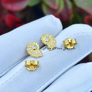 Diamond Slak Studs, Turquoise Slak Oorbellen, 14K Vergulde Slak Studs, Edelsteen Slak Studs, Saffier-Ruby Designer Slak Stud Oorbellen