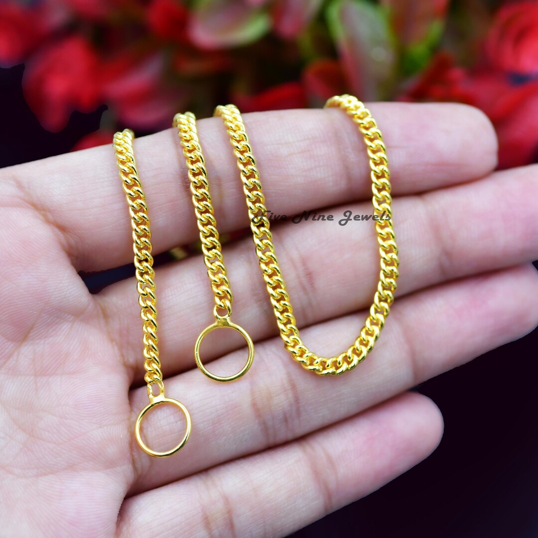 Silver Curb Chain Necklace, Link Chain Necklace, Cuban Curb Chain ...