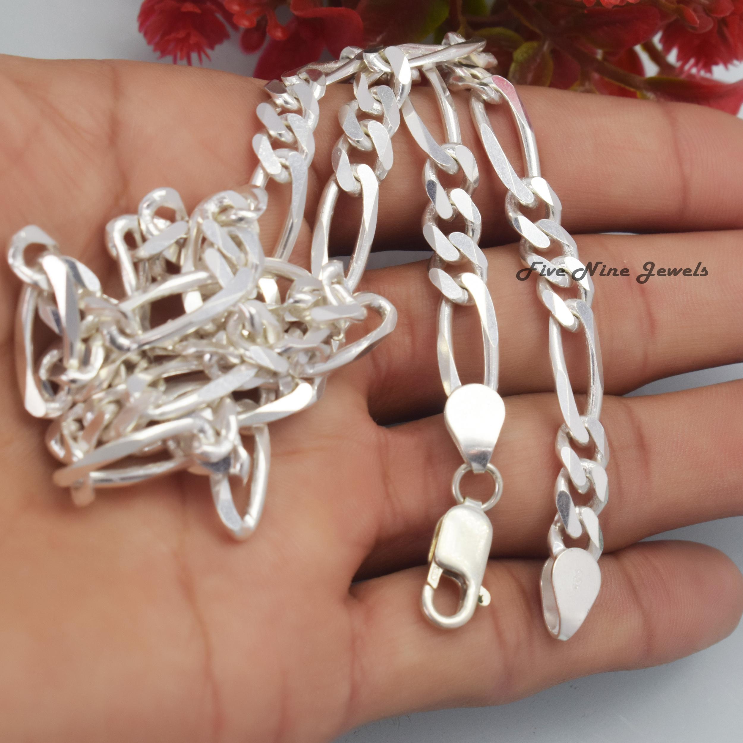 Collana Catenina Cubana In Argento Sterling 925 Massiccio – Tommyway Jewelry, Lunghezza Selezionabile