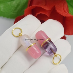 Pendente a forma di pillola con pietra preziosa più venduto, pendente a forma di pillola di design, pendente a forma di capsula di pillola, ciondolo a forma di pillola fatto a mano, ciondolo a forma di pillola, ciondolo a forma di pillola turchese