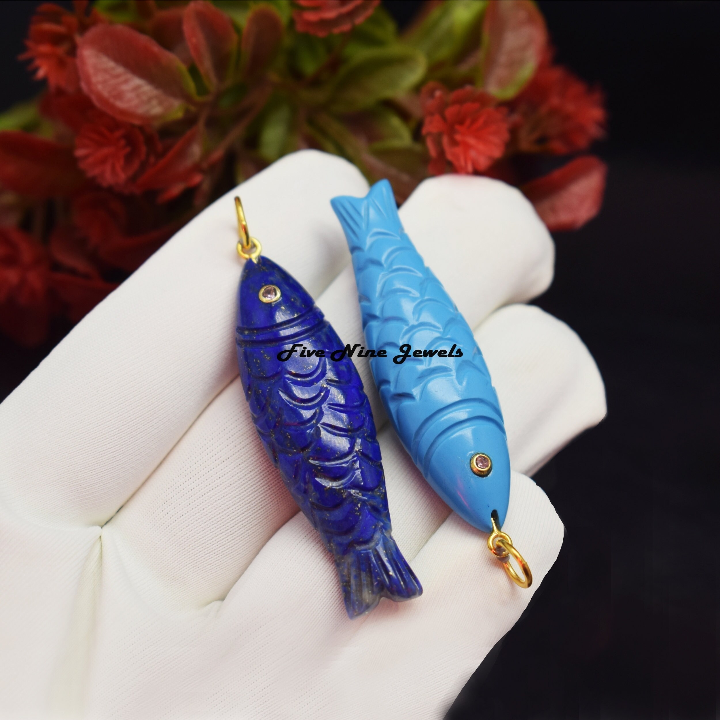 Wholesale Hand Carved Fish Pendant by Fiveninejewels