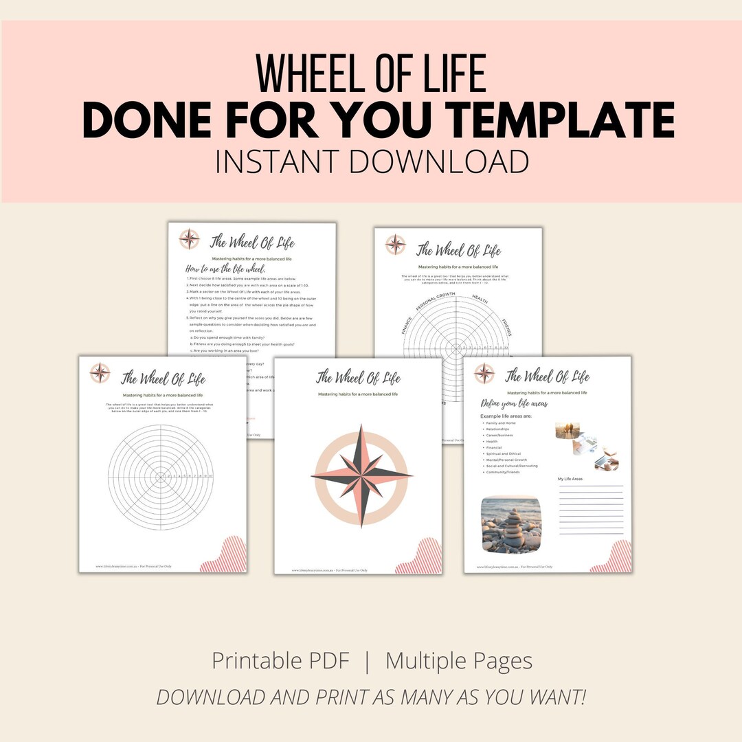 Wheel of Life Worksheet Wheel of Life Printable Planner - Etsy