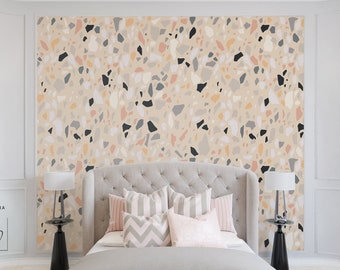 Mural de papel tapiz de terrazo: despegable y pegable, extraíble