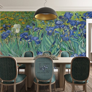 Van Gogh Irises Wallpaper Mural: Large Floral Removable Wallpaper