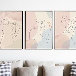 Female Silhouette Art, Abstract Female Prints, Abstract Woman Set