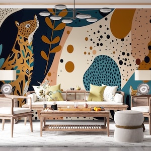 70&#39;s Style African Wallpaper: Peel and Stick Mural