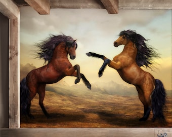 Wild Horses Wallpaper: Self-Adhesive Removable Print