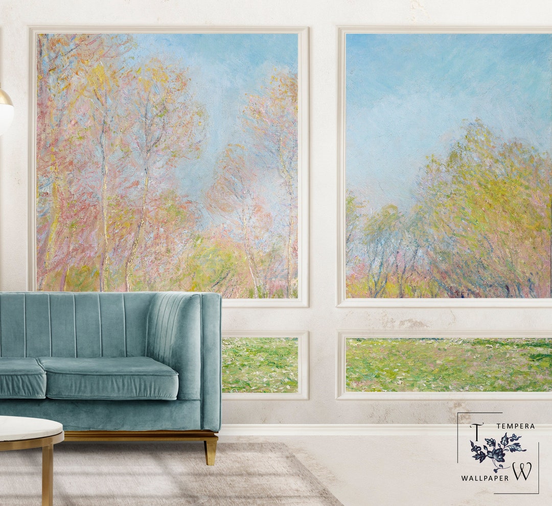 Monet Spring in Giverny Wallpaper: Self-adhesive Removable Print - Etsy