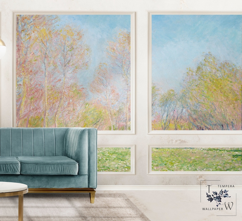 Wallpaper Spring in Giverny, Claude Monet Wallpaper, Self-adhesive and