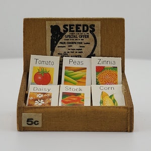 Vintage Miniature Seed Box Display