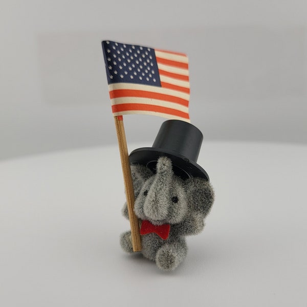 Vintage Miniature American Flag Elephant