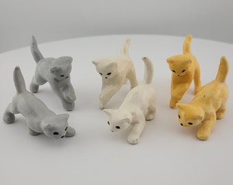 Vintage Miniature Playful Kittens