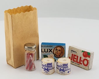 Vintage Miniature Groceries Set