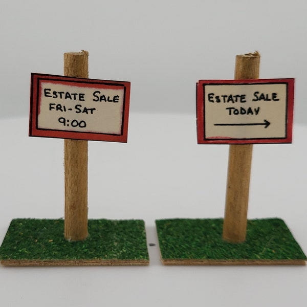 Vintage Miniature Estate Sale Sign