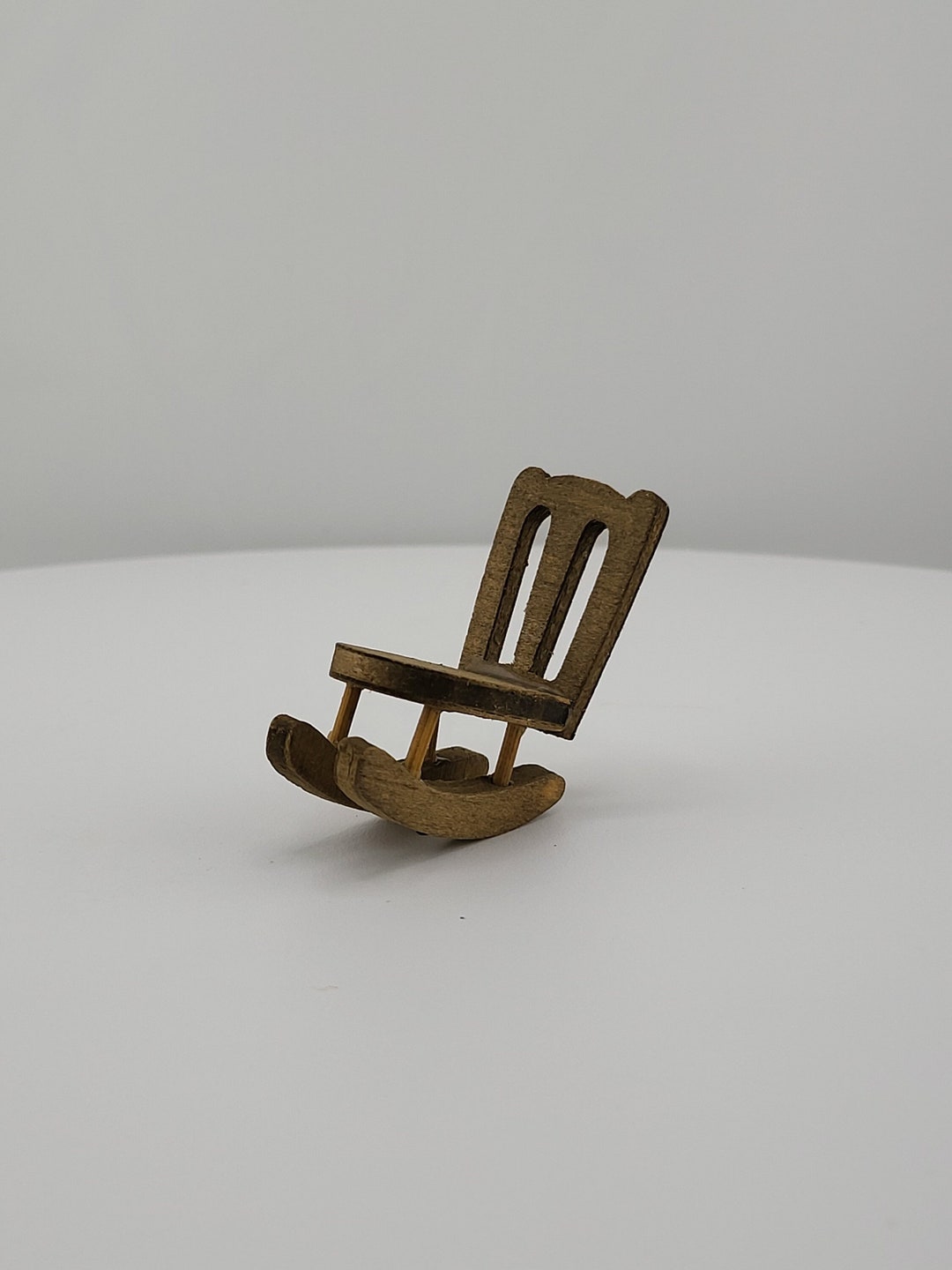 Vintage Miniature Wood Rocking Chair Etsy
