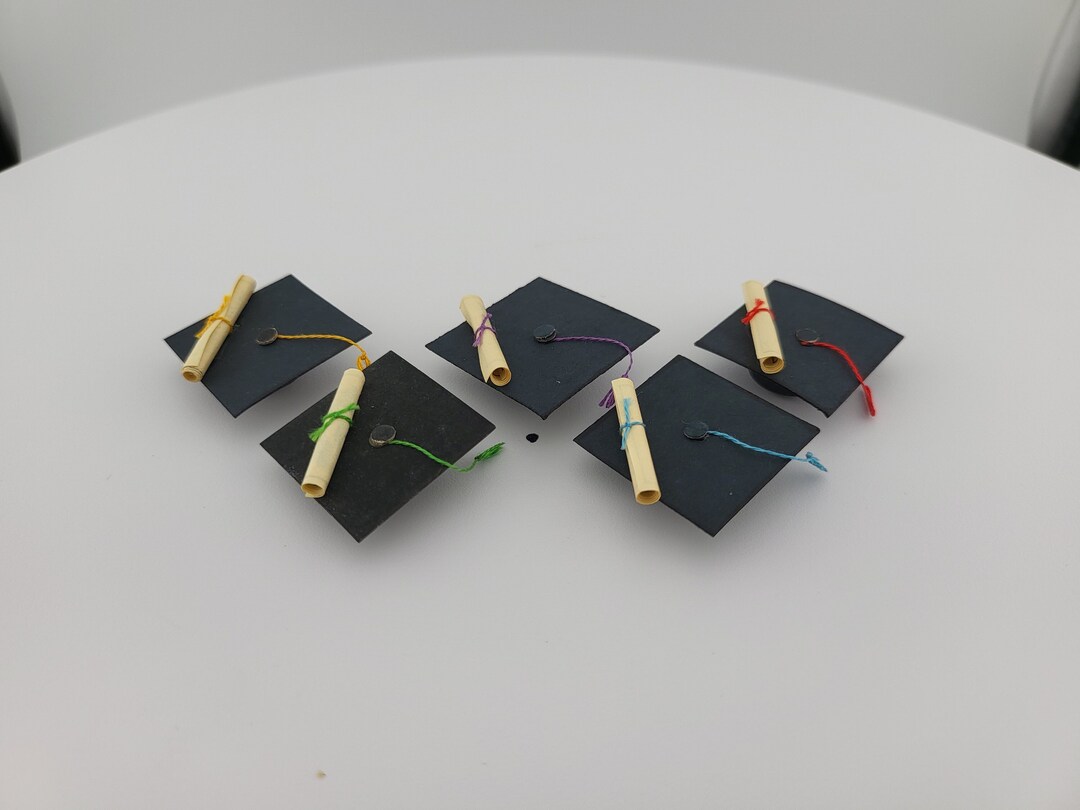 Vintage Miniature Graduation Hats With Diploma Etsy