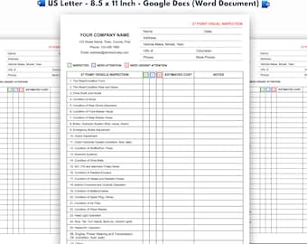 Modèle de rapport d'inspection de véhicule en 27 points (PDF imprimable et documents Google)