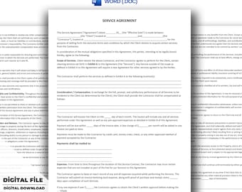 Service Agreement Template - Professional Business Contract