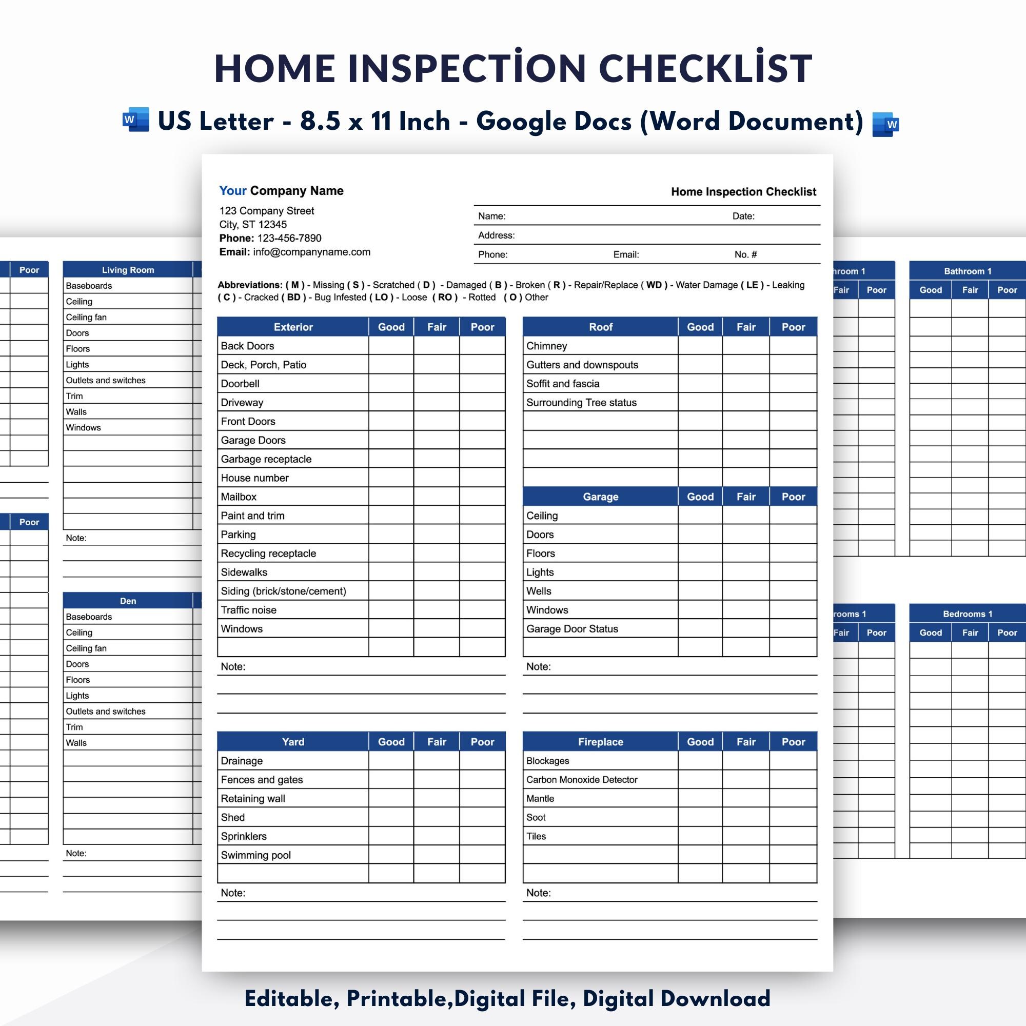 Home Inspection Report Template Home Inspection Report Template Free