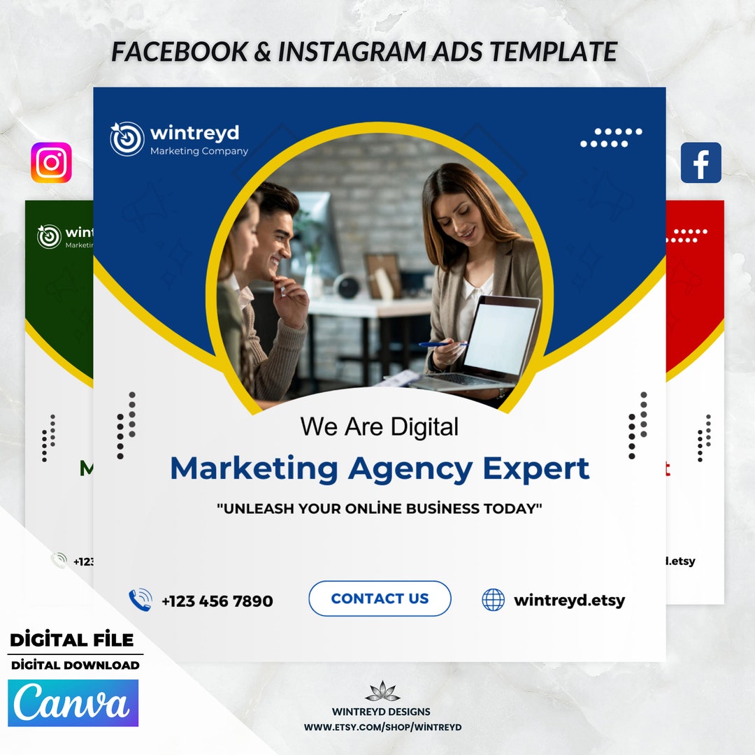 Facebook & Instagram Ads Template, Facebook Advertisement, Canva