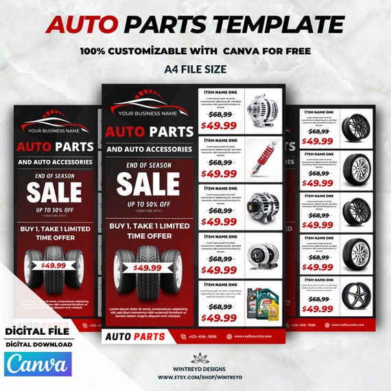 Auto Parts Flyer Car Parts Promotion Flyer Parts and - Etsy