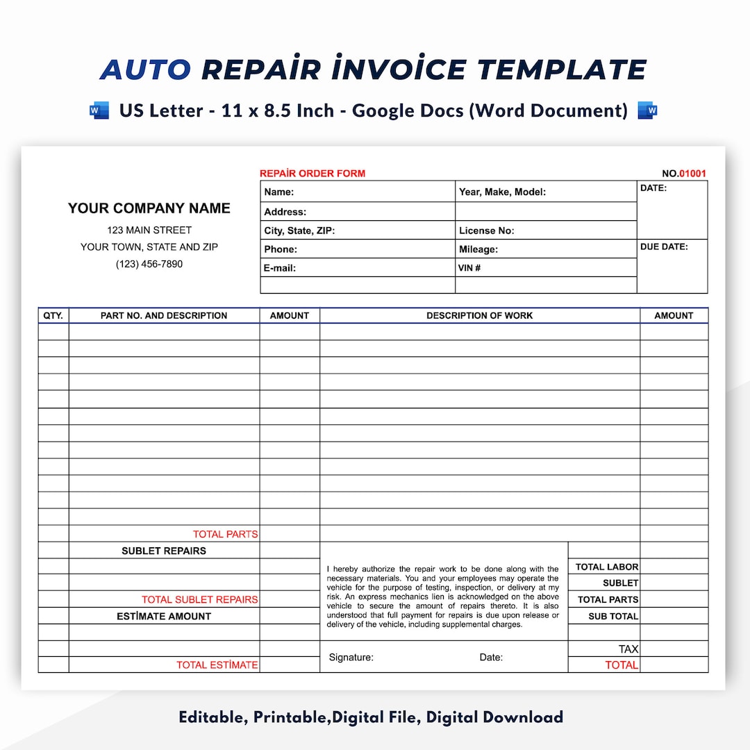 auto-repair-order-template-auto-service-invoice-form-etsy