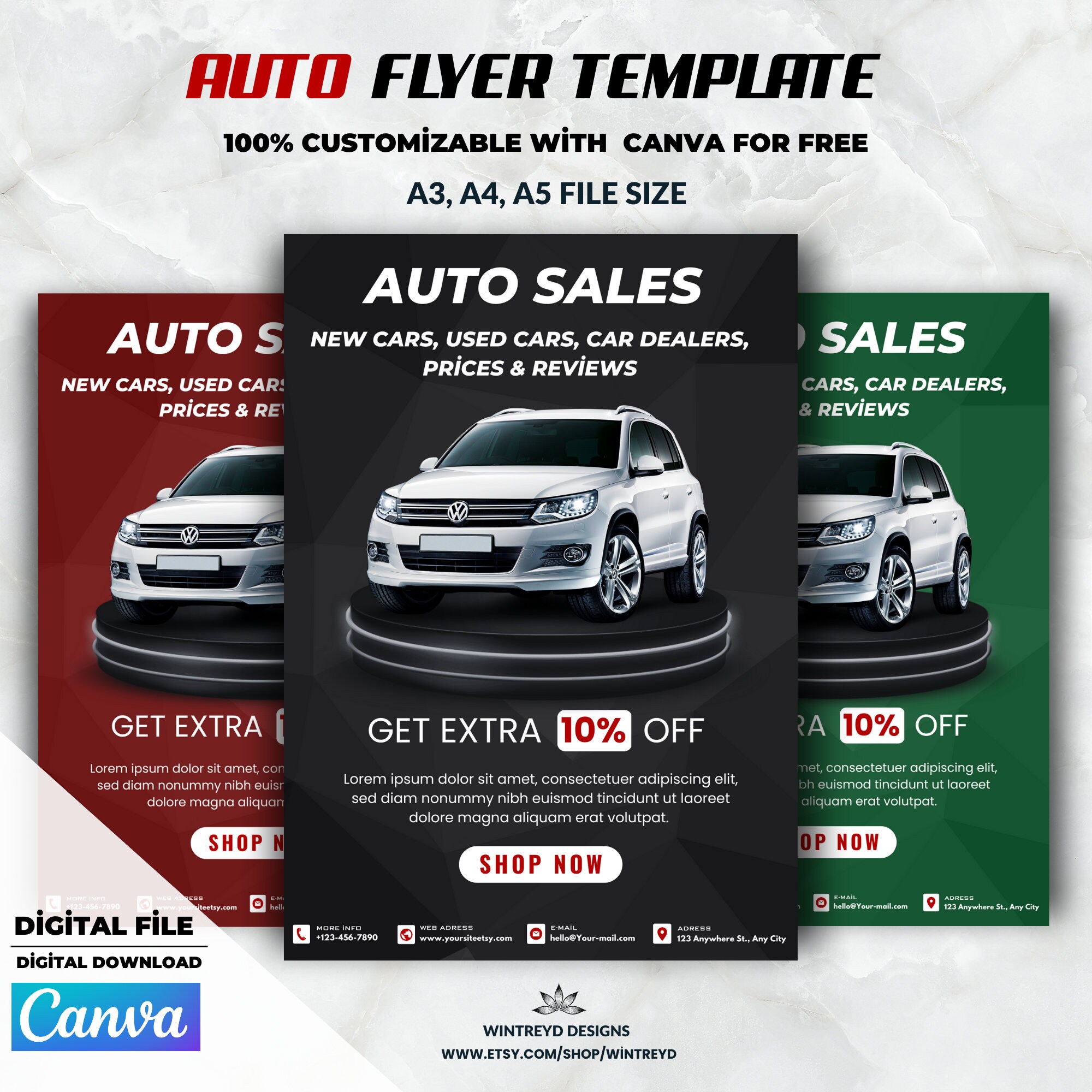Car Sale Flyer, Auto Detailing Flyer, Auto Sale Flyer, Automotive