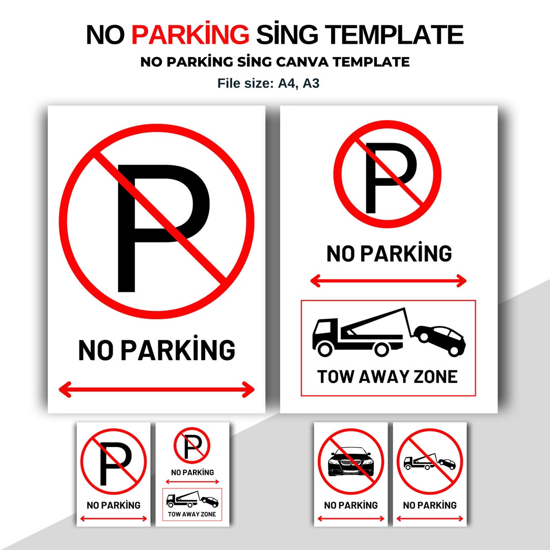 No Parking Sign, Printable No Parking Sign Template - Etsy