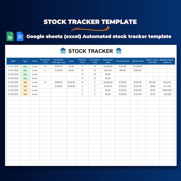 Stock Inventory Tracker - Etsy