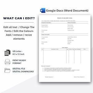 Pod Copy Proof of Delivery (POD) Template, Google Docs (word Document) - Etsy